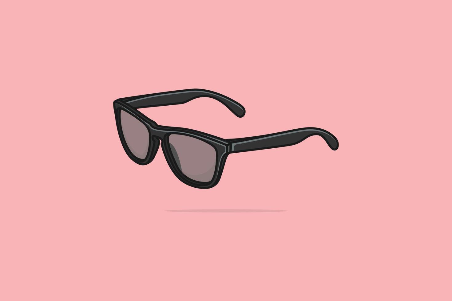 Sommer- glänzend grau Sonne Brille mit stilvoll gestalten Vektor Illustration. Sommer- Brille Objekt Symbol Konzept. Sommer- Mode Brille mit Schatten Vektor Design auf Licht Orange Hintergrund.