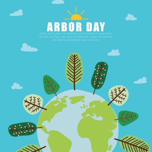 Världen med Arbor Day vektor