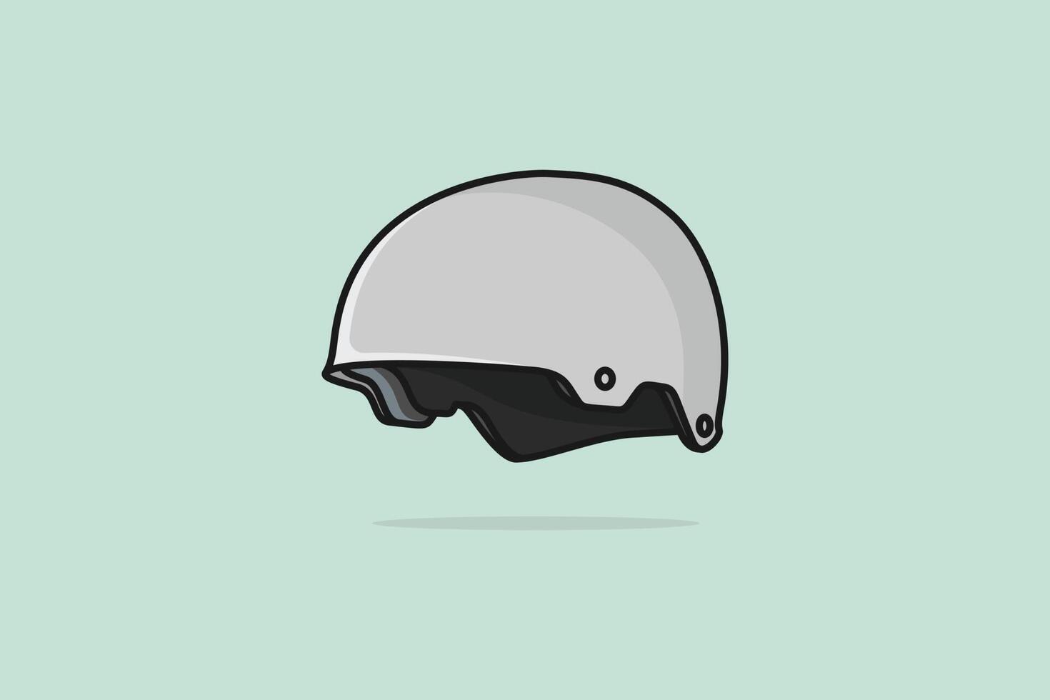 Motorrad Helm Vektor Illustration. Menschen Sicherheit Objekt Symbol Konzept. Motorrad Sport Helm Seite Aussicht Vektor Design mit Schatten auf Licht Grün Hintergrund. Sport Helm Logo Design.