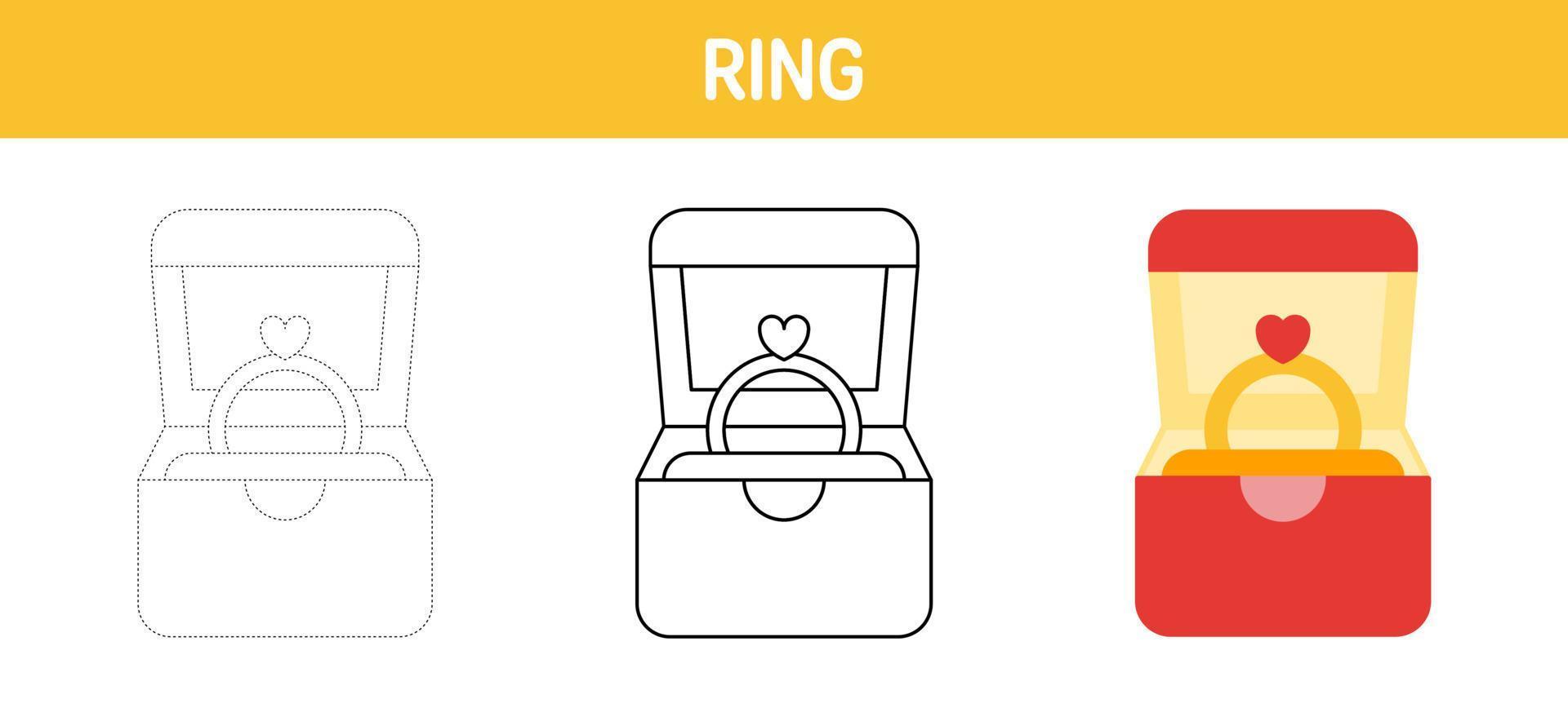 ringa spårande och färg kalkylblad för barn vektor