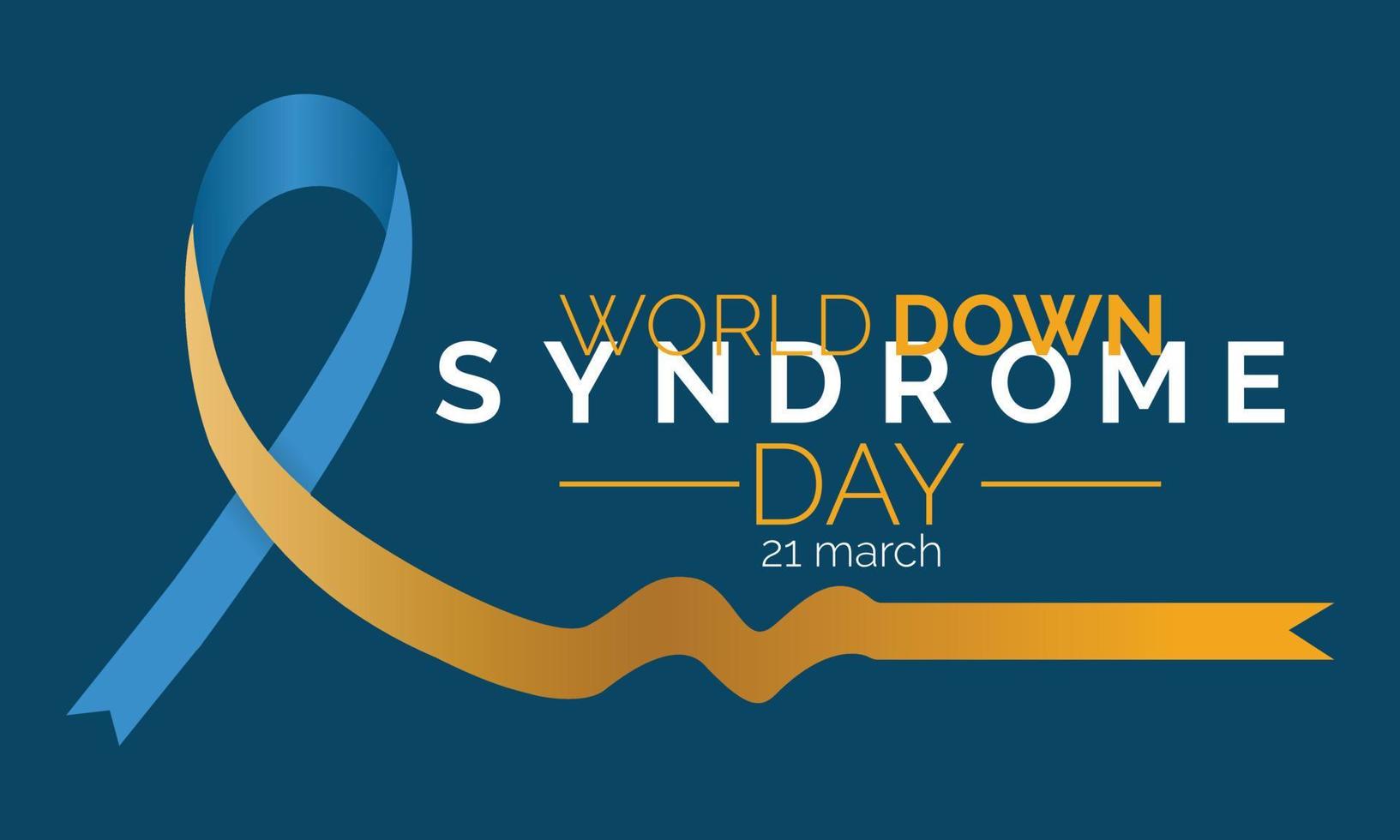 de internationell dag av man med ner syndrom. de gulblå band är en symbol vektor illustration mall.