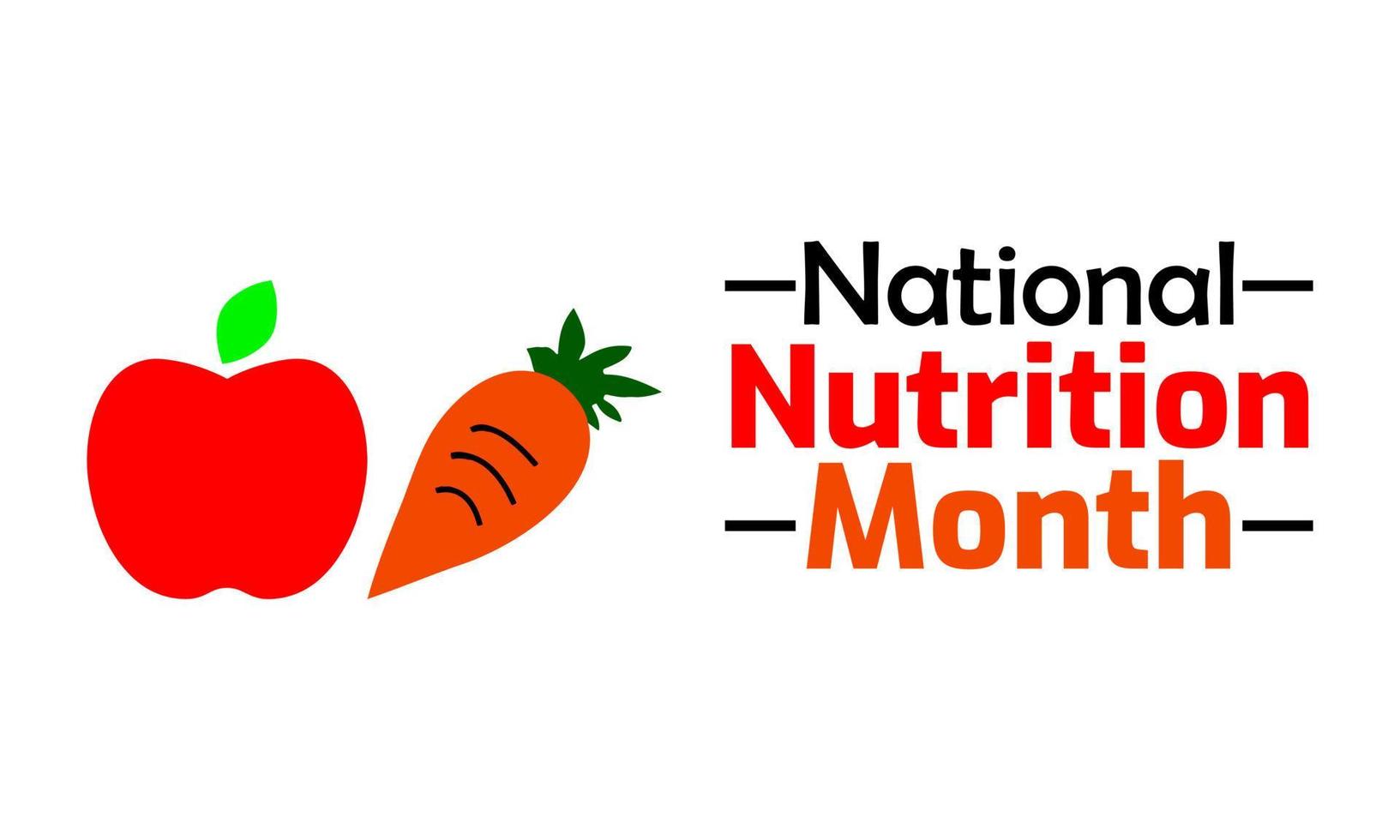 National Ernährung Monat Vektor illustration.national Ernährung Monat Banner Poster Hintergrund