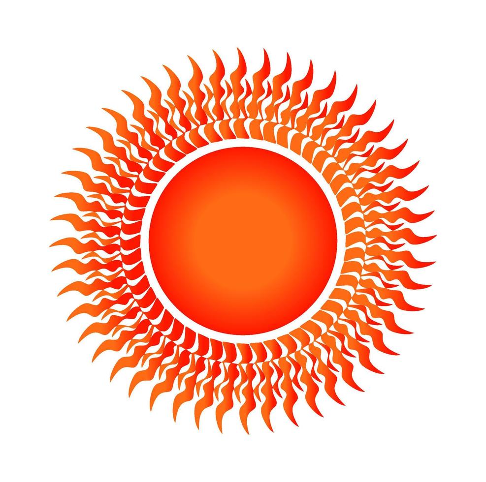 Sonne Illustration mit damit viele heiß Blütenblätter.surya bunt Vektor Symbol.