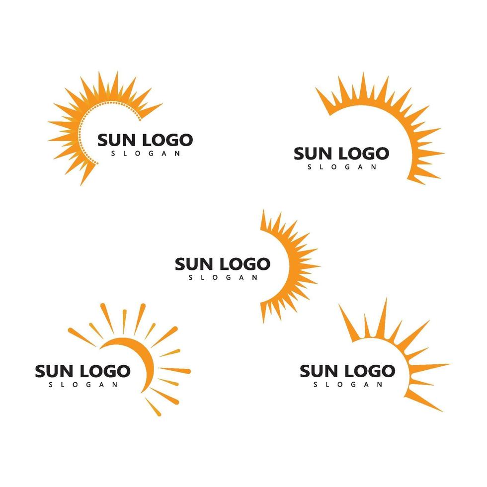 sol logotyp och symbol ikon vektor