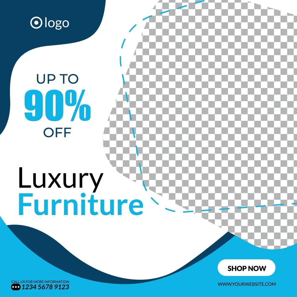 lyxiga möbler försäljning banner för sociala medier vektor