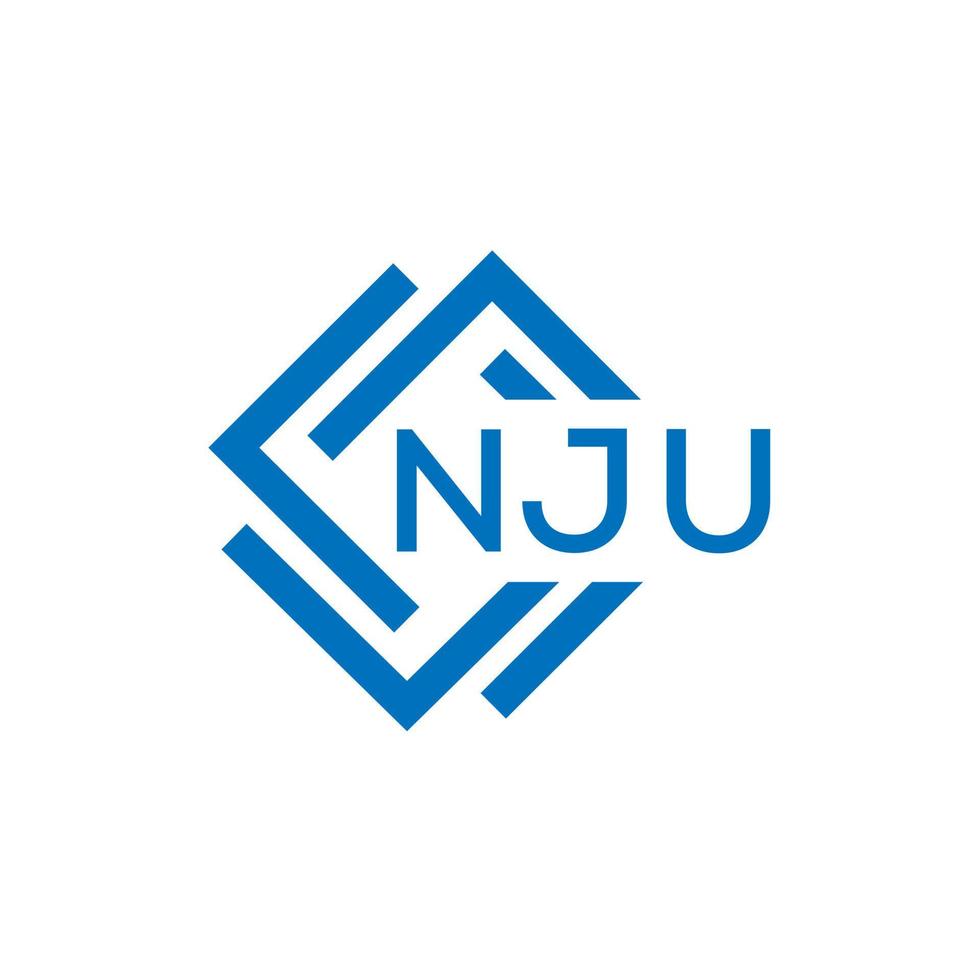 nju Brief Logo Design auf Weiß Hintergrund. nju kreativ Kreis Brief Logo Konzept. nju Brief Design. vektor