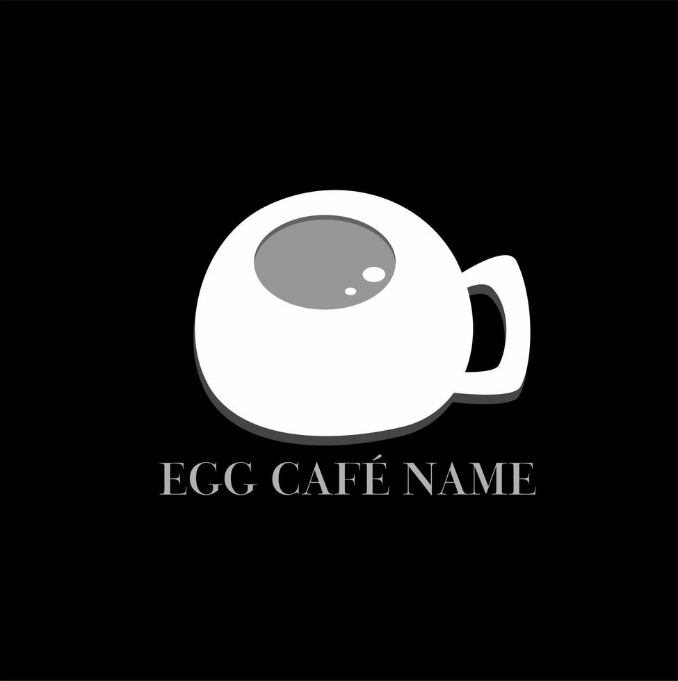 minimalistisk ägg Kafé logotyp design illustratör vektor