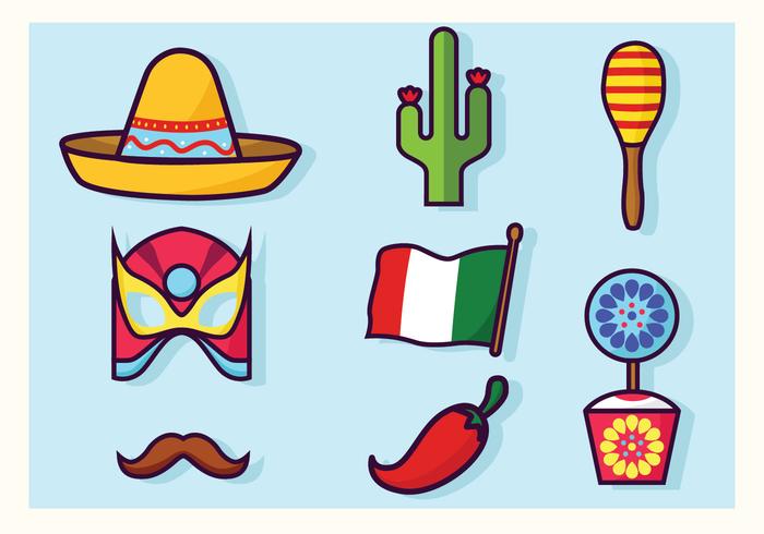 Cinco De Mayo Dekorationer Vector Pack