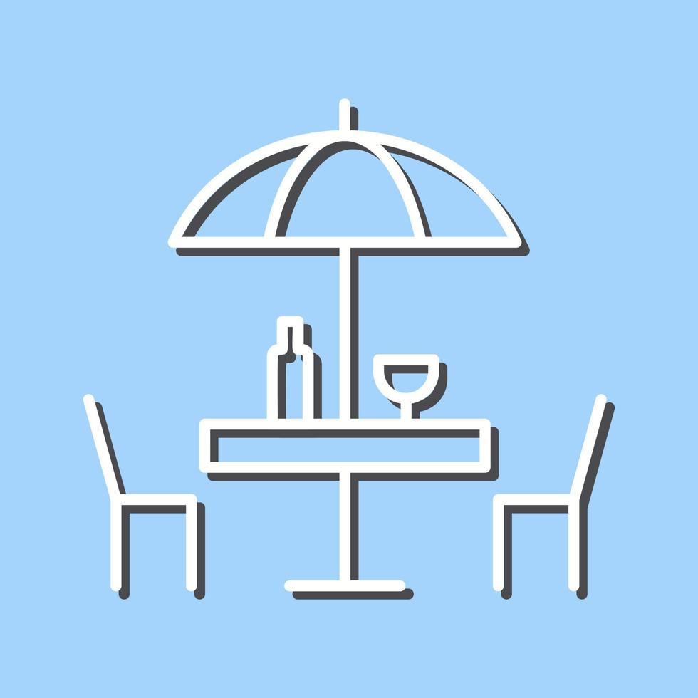 einzigartiges Café-Tisch-Vektorsymbol vektor