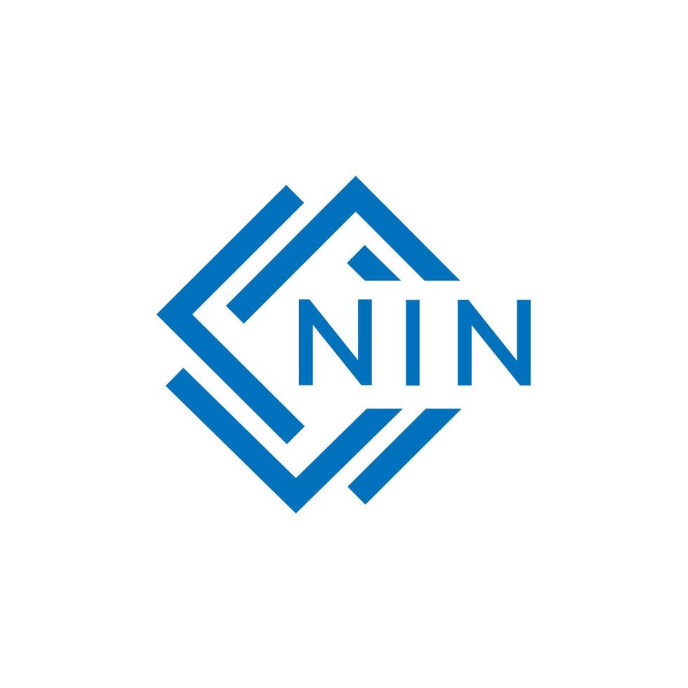 nin Brief Logo Design auf Weiß Hintergrund. nin c vektor