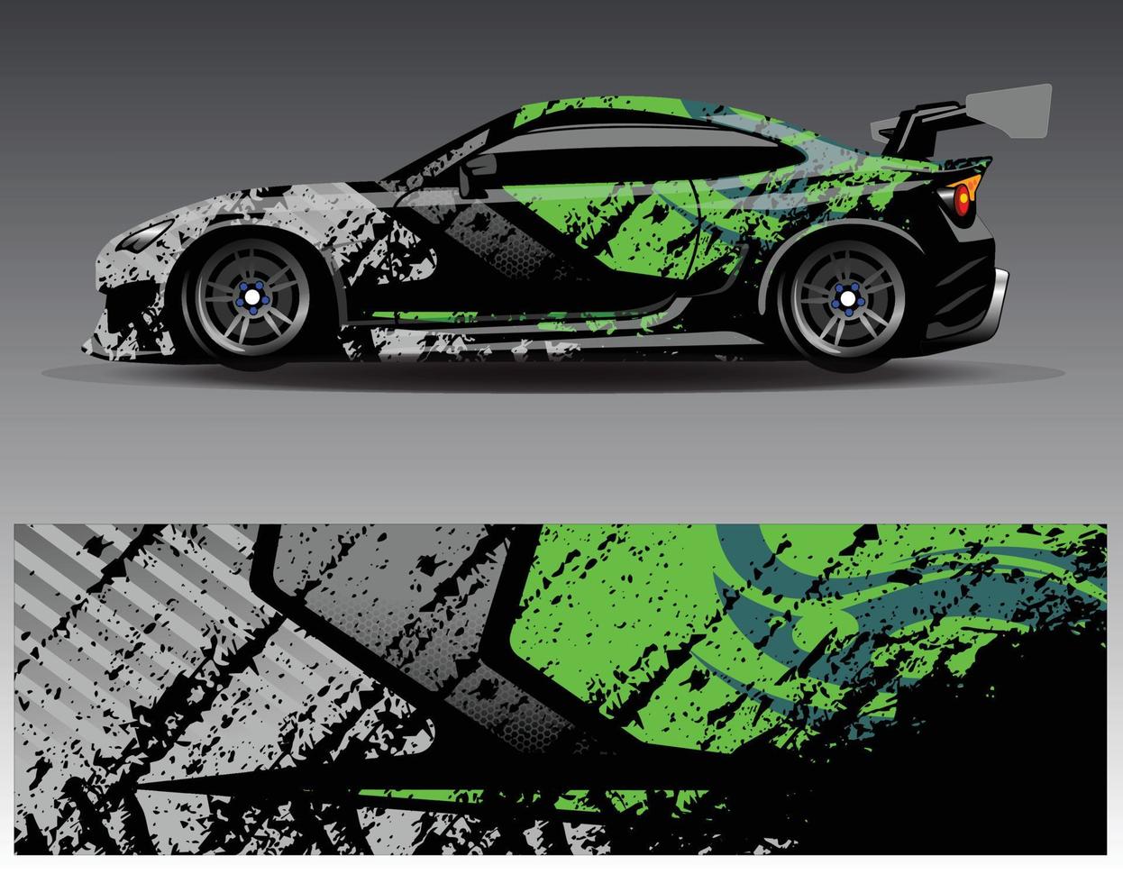 Auto-Wrap-Design-Vektor. grafische abstrakte Streifen-Rennhintergrund-Kit-Designs für Wrap-Fahrzeug-Rennwagen-Rallye-Abenteuer und Lackierungen vektor