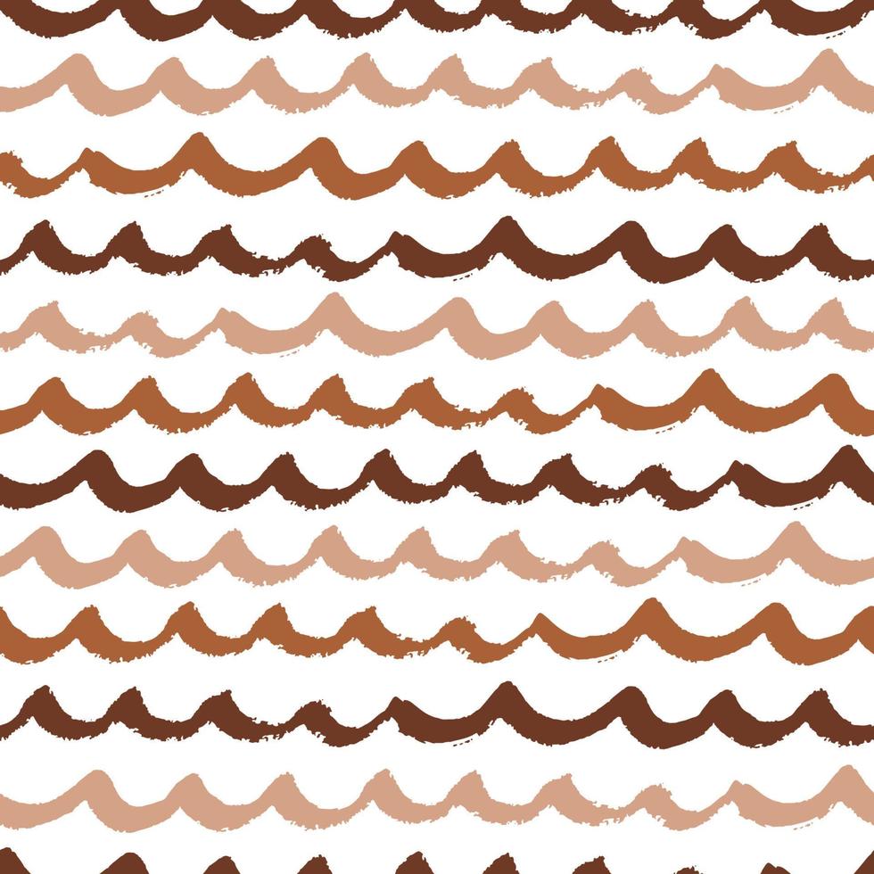 svartvit abstrakt brun och iced kaffe färger vågor sömlös mönster. vektor hand dragen bakgrund. upprepad tapet, omslag eller tyg bakgrund.