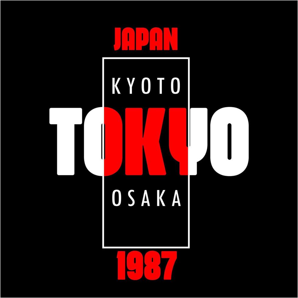 tokio japan typografie design t-shirt druck vektorillustration vektor