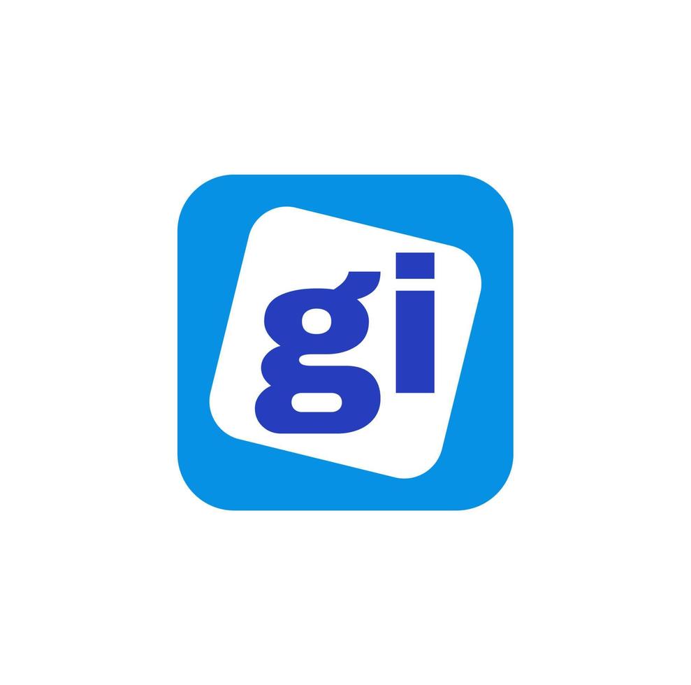 gi Unternehmen Name Initiale Brief Vektor Symbol. gi Marke Symbol mit Blau Farbe.