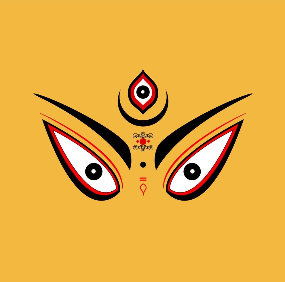 Herr Durga Gesicht Illustration. Shakti Gesicht Symbol. vektor