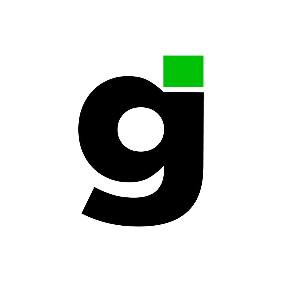 gi företag första brev monogram. gi brev logotyp med grön punkt. vektor