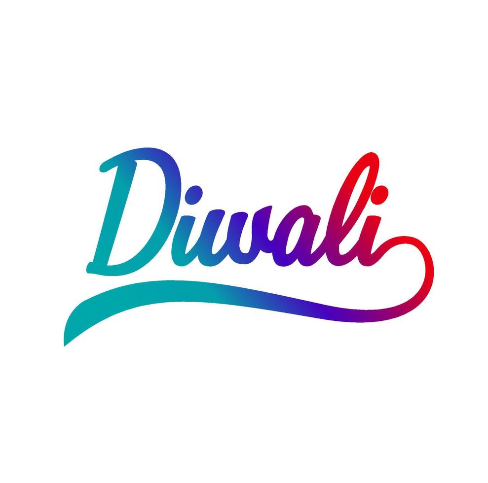 diwali skriven i färgrik typografi. Lycklig diwali. vektor