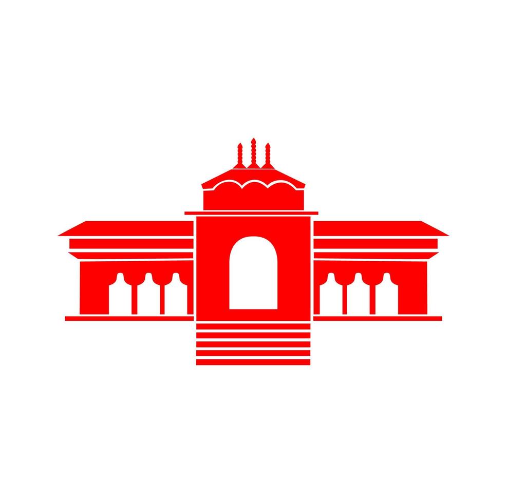 badrinath dham tempel vektor ikon i röd Färg. badrinath symbol.