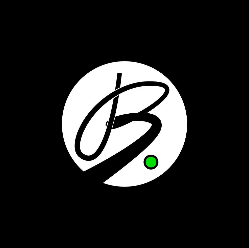 b Unternehmen Name Initiale Brief Symbol. b Punkt Monogramm mit Grün Punkt. vektor