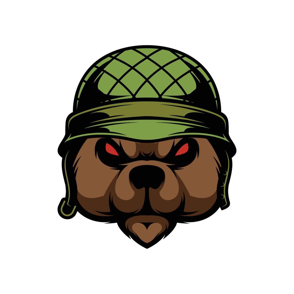 Bär Soldat Maskottchen Design Vektor