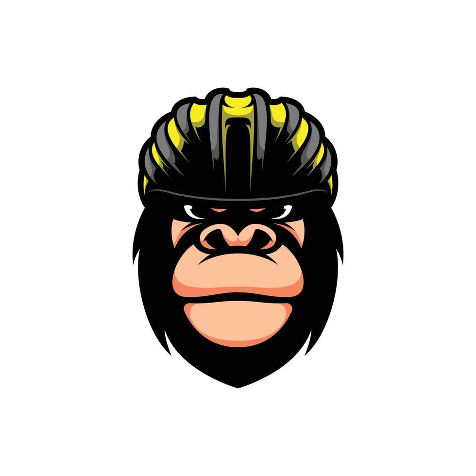 gorilla cykel hjälm maskot design vektor