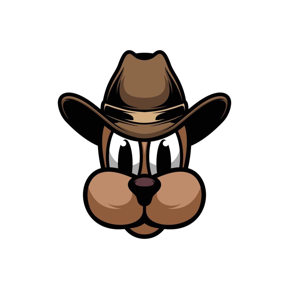 Hund Cowboy Maskottchen Design Vektor