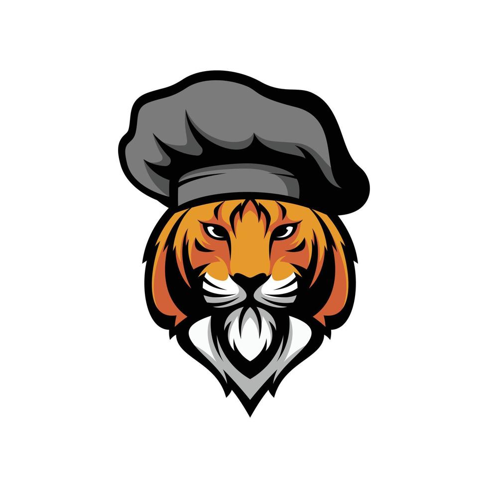 tiger kock maskot logotyp design vektor