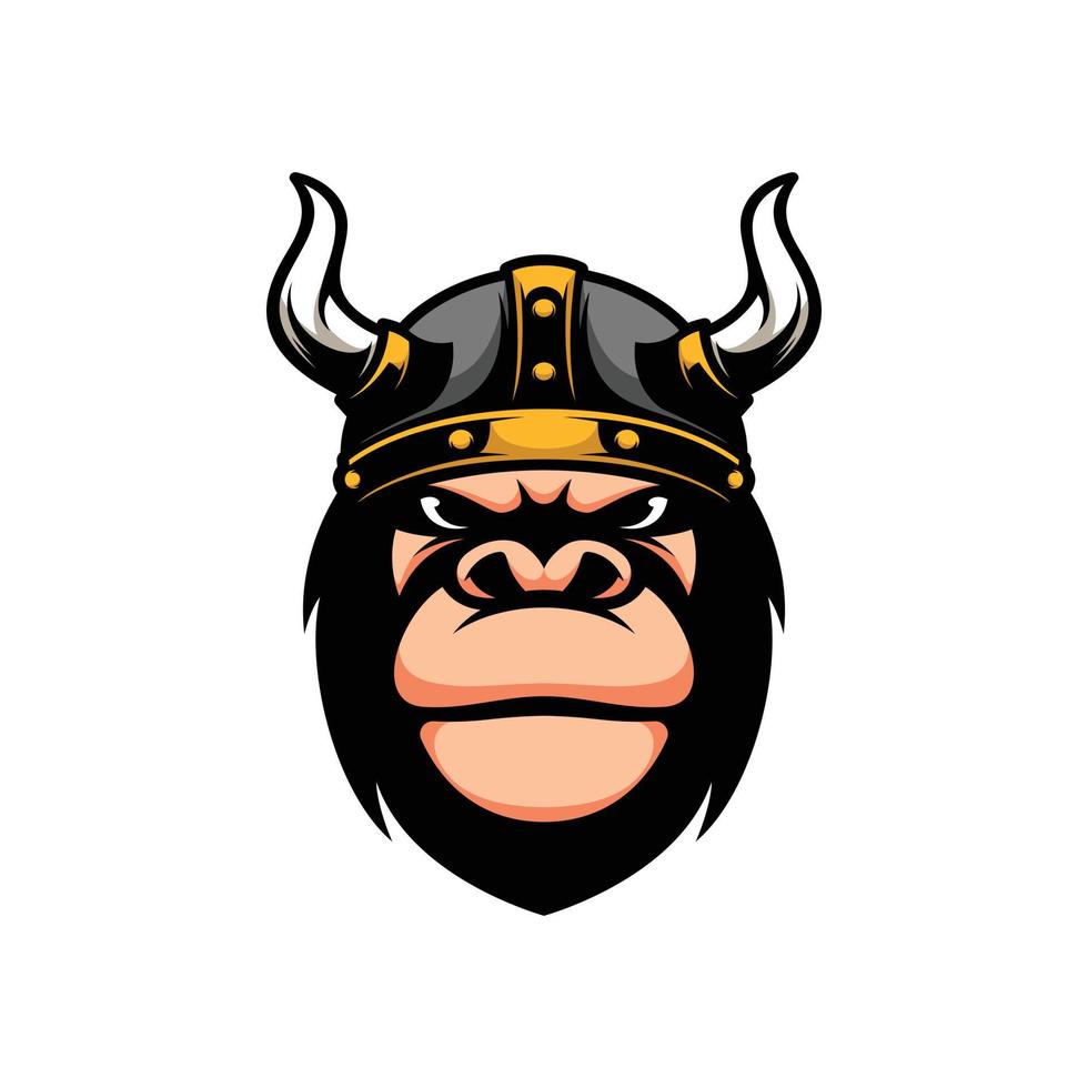 gorilla viking maskot design vektor