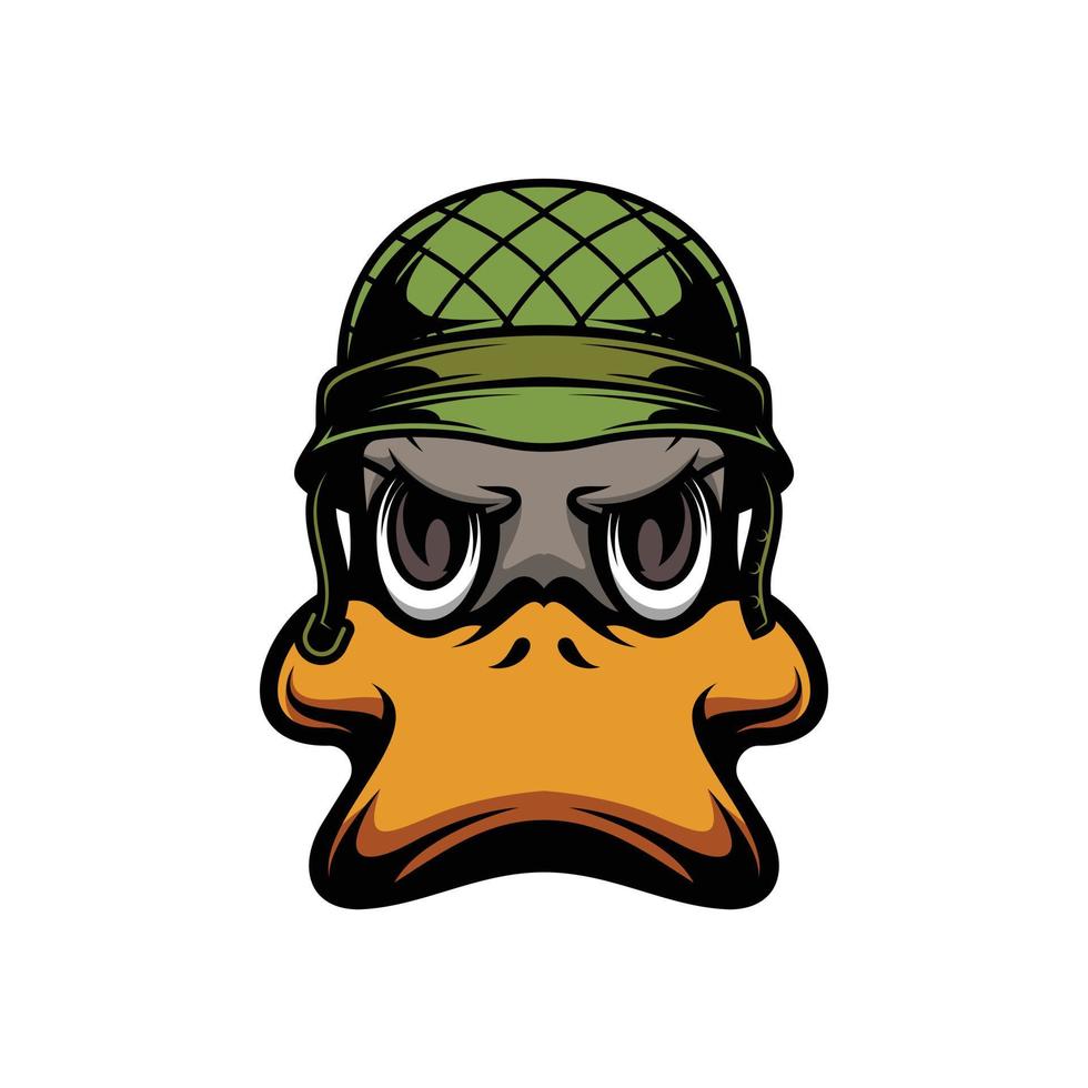 Ente Soldat Maskottchen Logo Design vektor