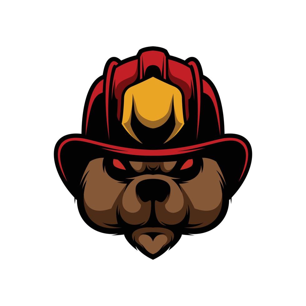 Bär Feuerwehrmann Maskottchen Design Vektor