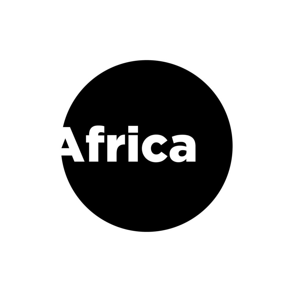 Afrika Kontinent Typografie auf schwarz runden. Afrika Kontinent Beschriftung. vektor