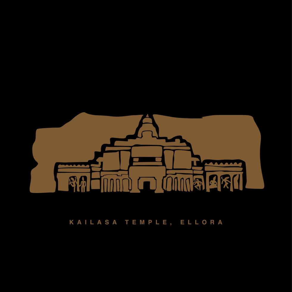 kailas Tempel, ellora Vektor Symbol. Herr Shankar uralt Tempel.