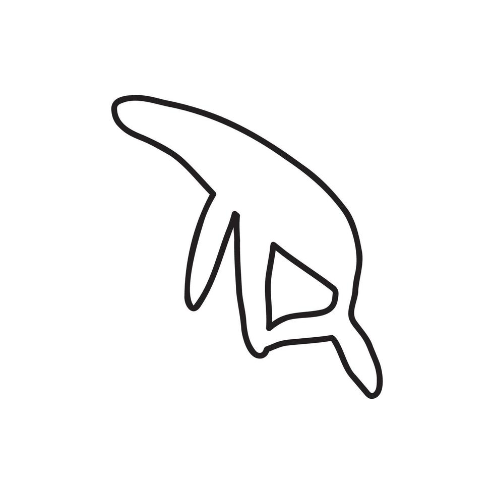 Wal, schwarz Linie Silhouette Ozean Tier. Leben im Meer im skandinavisch Stil auf ein Weiß Hintergrund. großartig zum Poster, Karte, bekleidung drucken. Vektor Illustration