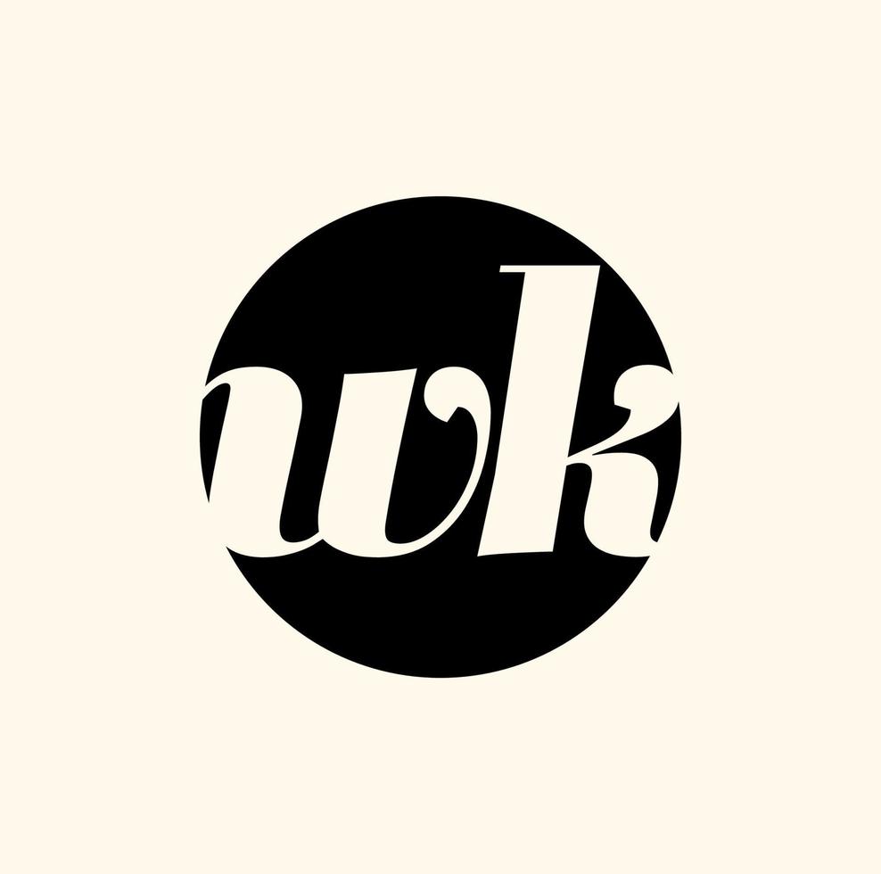 wk företag namn första brev ikon. wk monogram. vektor