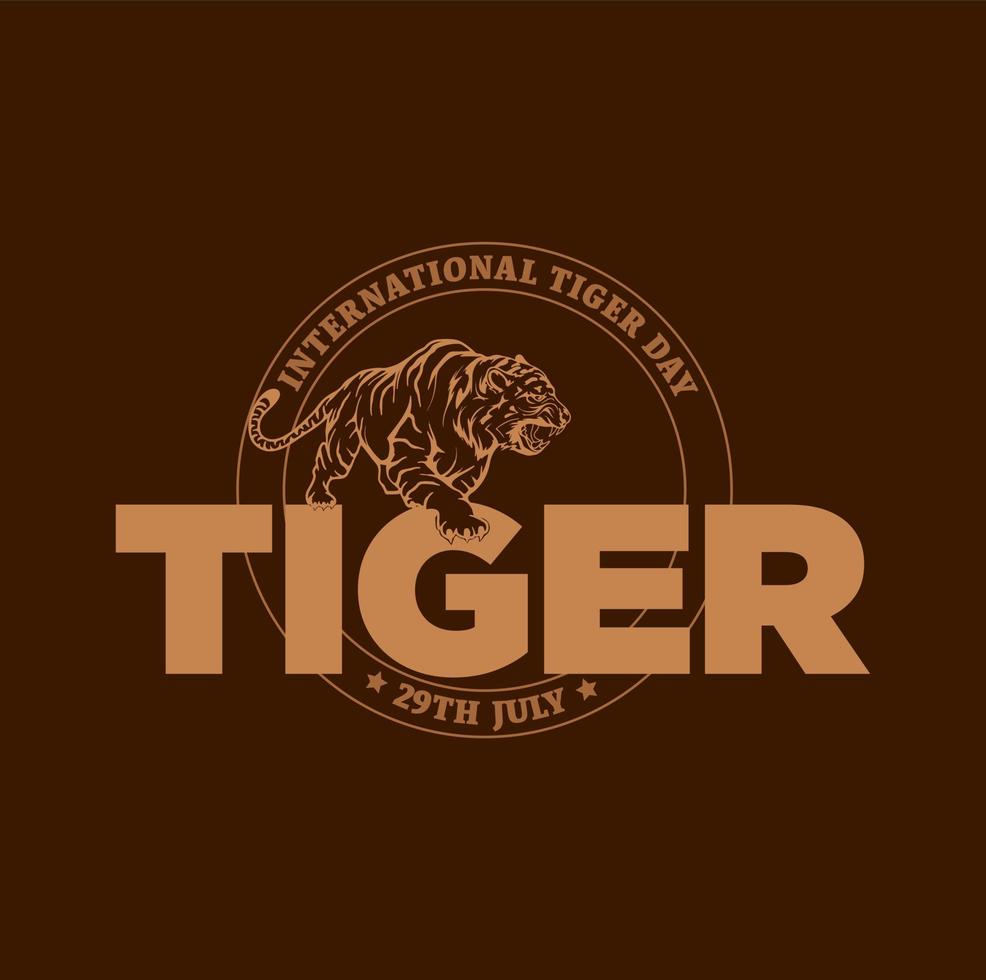 glücklich International Tiger Tag. 29 Juli. International Tiger Tag Post. vektor