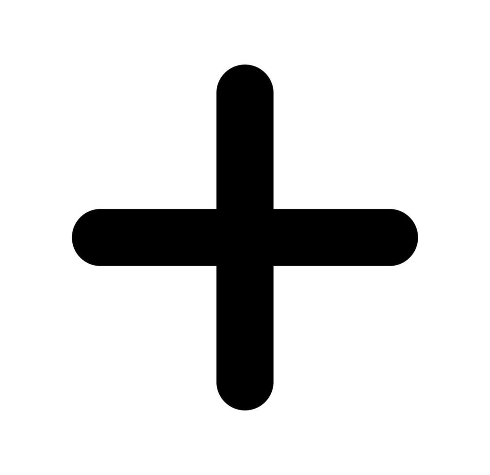 Plus Symbol Vektor. schwarz Kreuz Vektor Symbol.