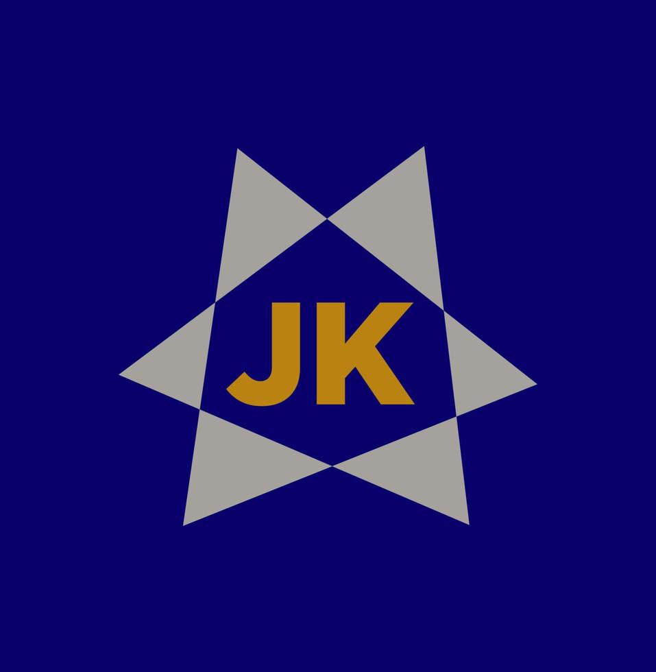 jk Unternehmen Name Monogramm mit sechs Dreiecke. vektor