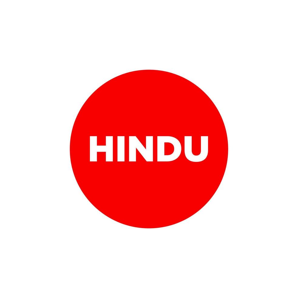 hindu skriven i röd cirkel. hindu röd punkt. vektor