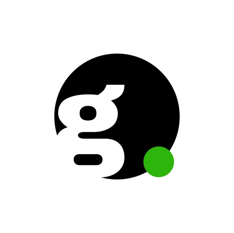 G mit Grün Punkt Vektor Symbol. G Punkt Monogramm.
