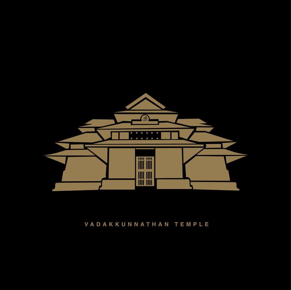 sri vadakkunnathan tempel, thrissur vektor ikon. herre vadakkunnathan tempel ikon.
