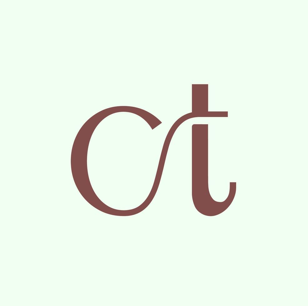 ct varumärke namn första brev illustration. ct varumärke monogram. vektor