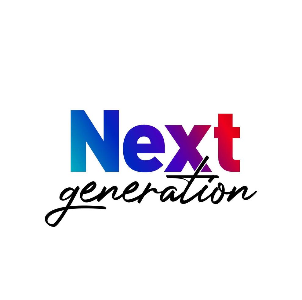 Nästa generation text logotyp. Nästa generation typografi logotyp. vektor