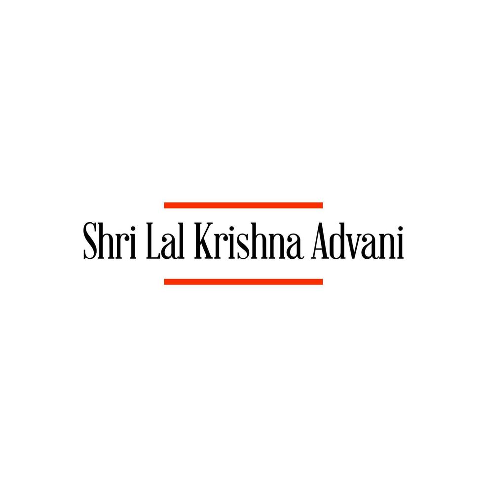 lal krishna advani indisk politiker namn typografi. vektor