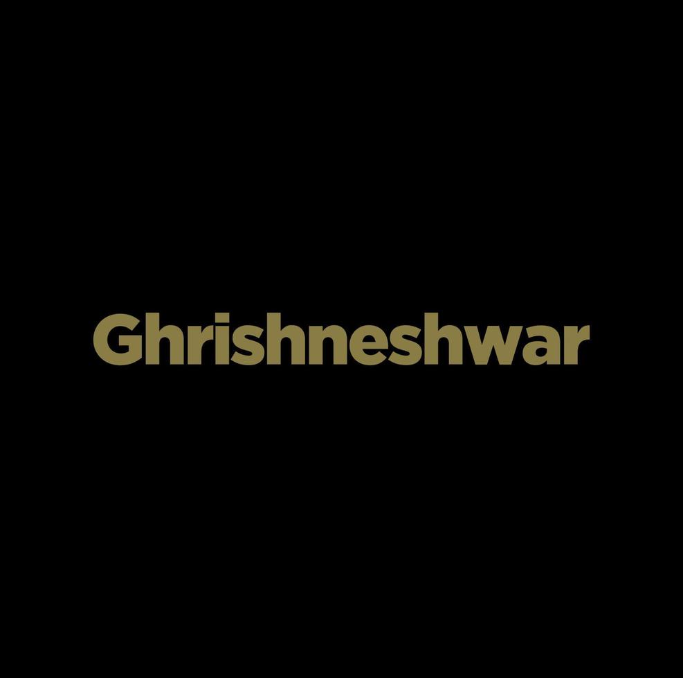 ghrishneshwar herre shiva jyotiringa typografi. vektor