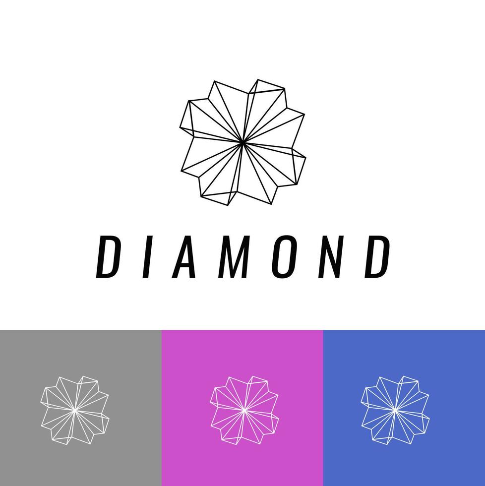 diamant logotyp med diamant symbol. diamant företag symbol. vektor