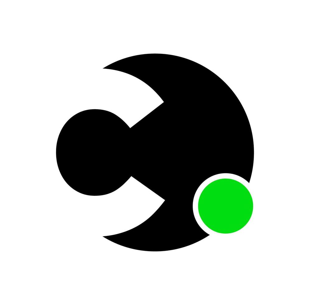 c varumärke första brev monogram med grön punkt. c varumärke ikon. vektor