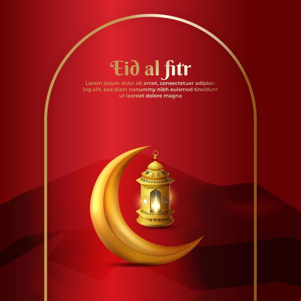 arabicum islamic elegant röd och gyllene lyx dekorativ bakgrund vektor