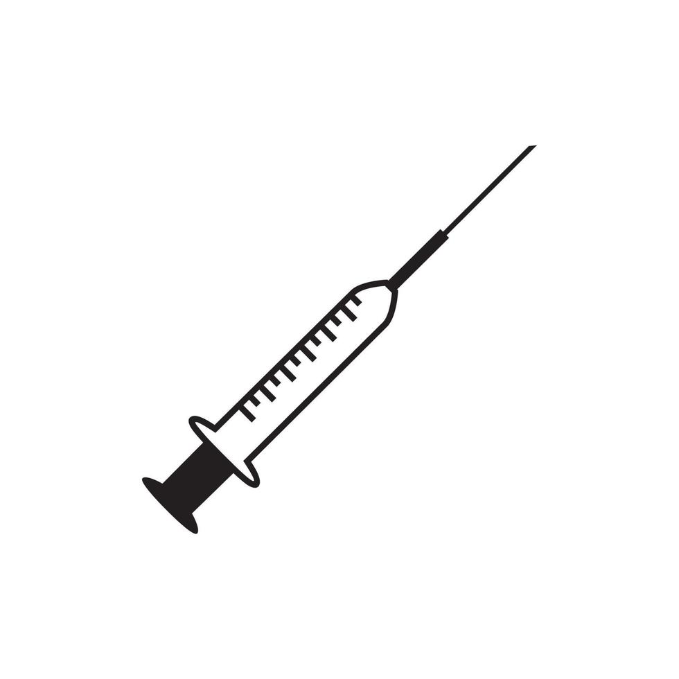 Spritze Symbol Design. medizinisch Werkzeug zum Behandlung. Injektion Ausrüstung Zeichen und Symbol. vektor