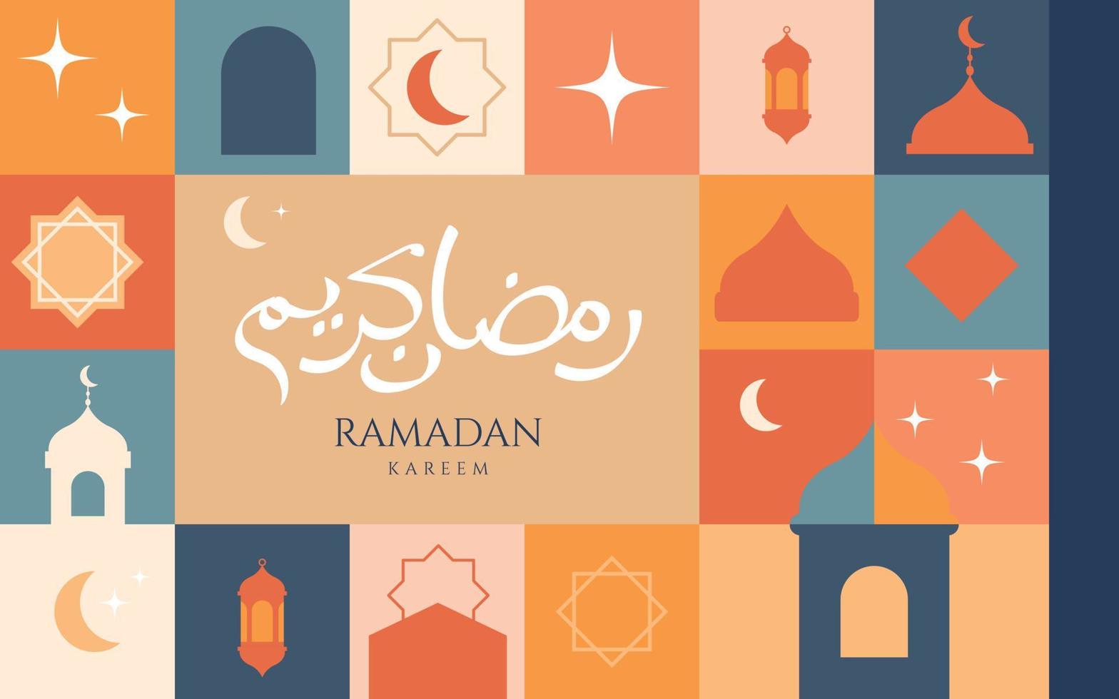 Muster geometrisch Stil bunt islamisch Ramadan kareem Hintergrund, Poster Design, Gruß Karte vektor