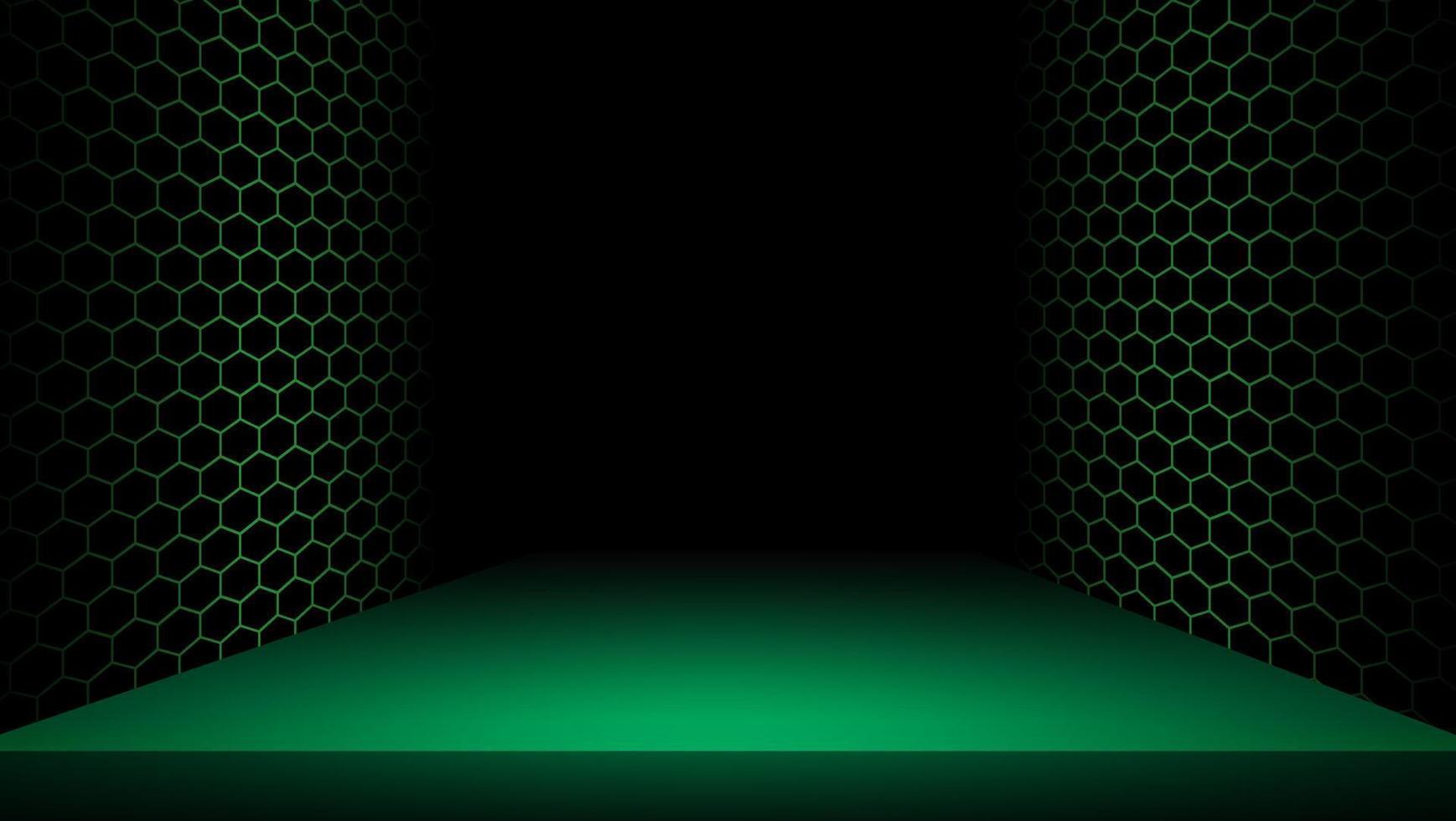 Hexagon Podium Grün dunkel Hintergrund vektor